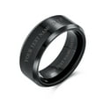 thumbnail image 5 of Bling Jewelry Mens Beveled Edge Gunmetal Black Silver Titanium Wedding Band Ring Comfort Fit 8MM, 5 of 5
