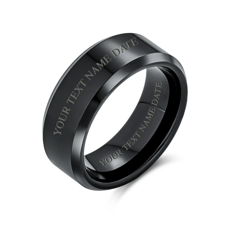 Size 10 925 Center Black store Toned Tungsten Band