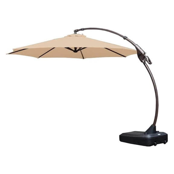 Umbrella Replacement Canopy - 12ft Napoli RipLock 350 Top Cover - Beige Outdoor Patio Sunshade