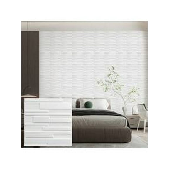 FLOLEOPA 20-Piece Geometric Texture Pattern Interior Wall Decoration Decorative Wall Panels, 11.8 x 11.8 x 2.7 in, 20 Pack