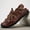 Red Brown, variant on Men's Summer Leather Sandals Breathable Casual Outdoor Shoes for Hiking, Beach, Walking, Adjustable Fit, Non-Slip Rugged Sole, Comfortable Large Sizes