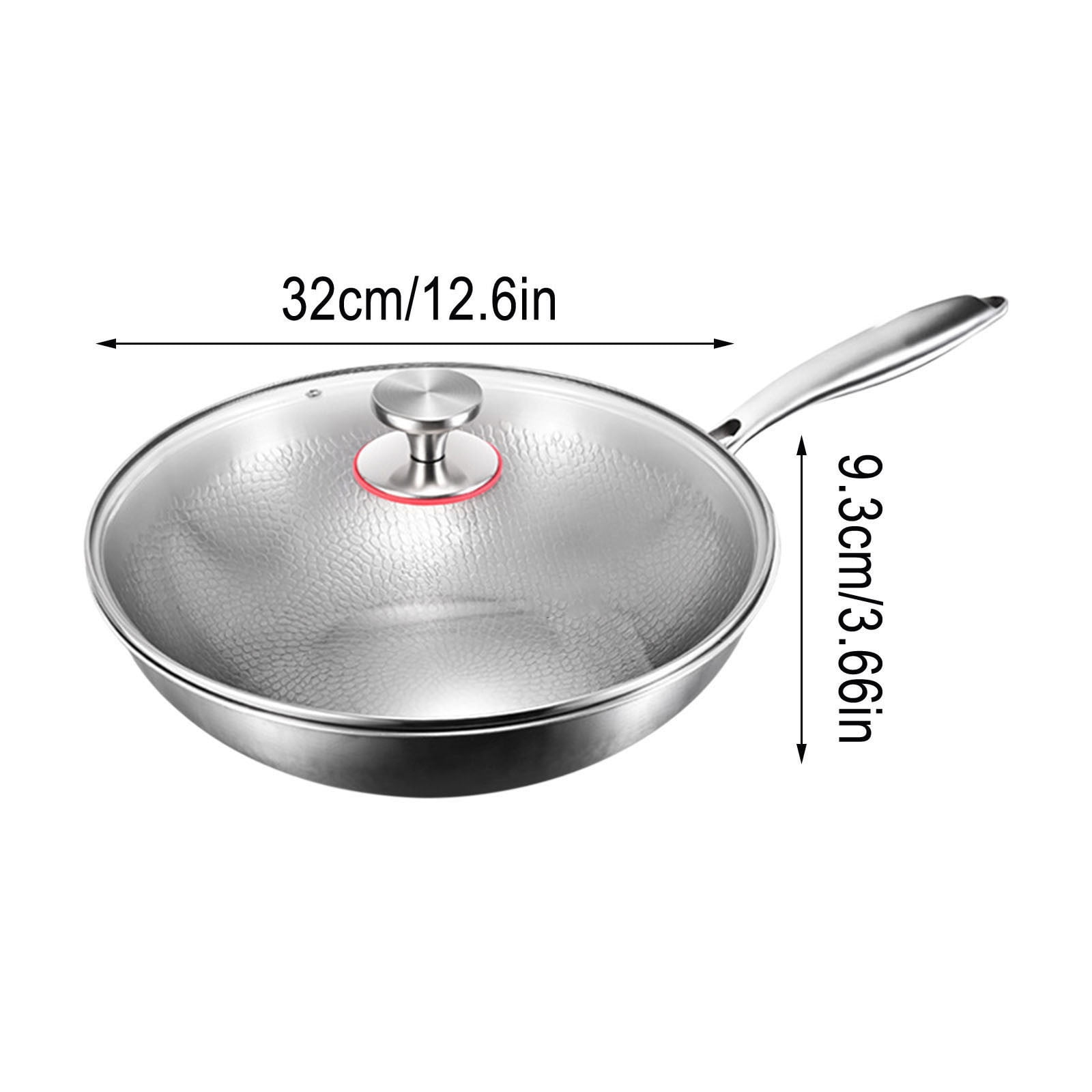 E Titanium Wok 32Cm Non Stick Frying Pan With Lid Hammered Surface  Induction Cooker Compatible Kitchen Cookware Healthy Cooking No Coating  Scale Design Includes Pot And Lid 84.7 Oz - Walmart.ca