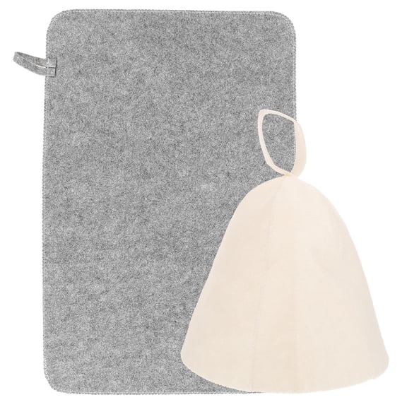 Tineasur 1 Set of Felt Sauna Hat Pad Set Water Absorbent Sauna Cushions for Headdress Use