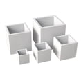 thumbnail image 3 of LeisureMod Fern 5-Piece Square Fiberstone and MGO Clay Planter Set White, 3 of 14