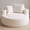 White, variant on Harmie Round Sofa Bed, Compressed Cloud Couch Sleeper Sofa with Cup Holders, Corduroy Sofa for Living Room Apartment, White, 55.5 x 55.5 x 24.0 in