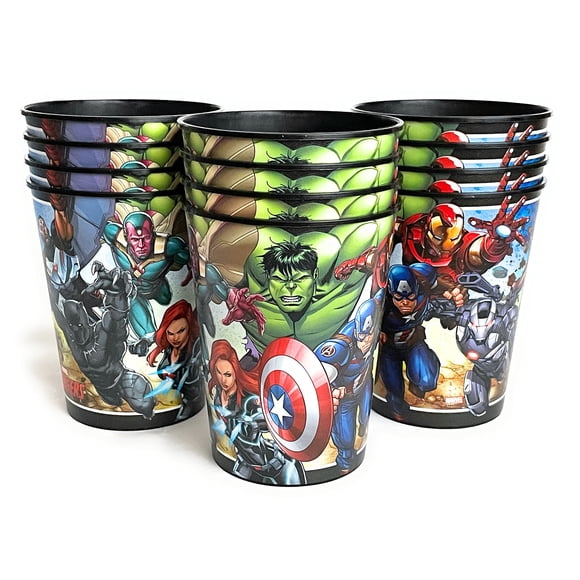Set de artículos de fiesta Marvel Avengers Superhero con 12 tazas