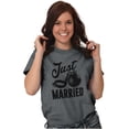 thumbnail image 4 of Just Married Bride Groom Newlywed Plus Size Crewneck Graphic Tee Shirt Brisco Brands 2X, 4 of 5