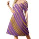 thumbnail image 1 of Vestido de manga corta con rayas moradas y doradas Vestido para niñas vestidos de verano conjuntos de verano para mujeres, 1 of 7