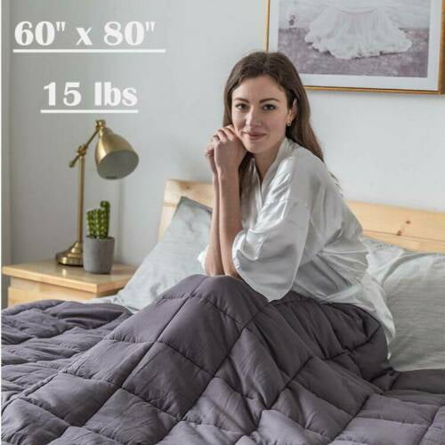 Weighted Blanket  Full Queen Size Reduce Stress Promote Deep Sleep 60" x80" 20lb 