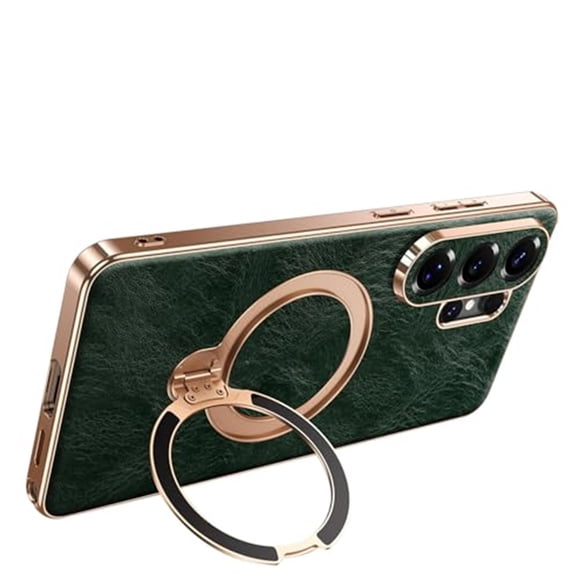 Case For Samsung Galaxy S26 Ultra/S26 Plus/S26, Genuine Leather Cover With Holder Wireless Charging Shell