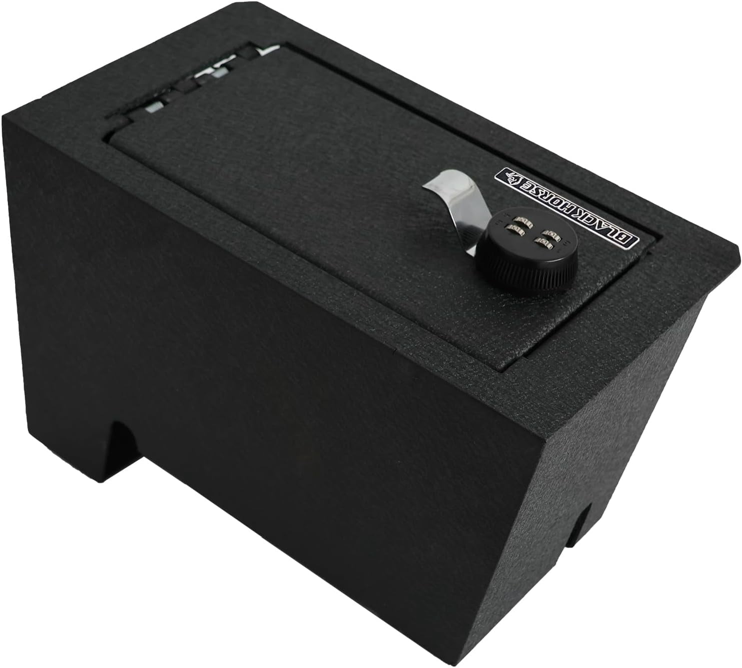 Black Horse Center Console Safe Security Lock Box, Black Gun Box Organizer, with 4 Digit Combination Resettable Lock Compatible with 2023-2023 Toyota Sequoia|2022-2024 Toyota Tundra-ASTT02