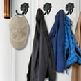 thumbnail image 4 of Product Classification Hooks Product Title Front- Double Robe Coat Hooks for Wall Mount Heavy Duty Black Metal Wall Hooks -Use Hanging Rack for Coats Towels Keys Hats Bags, 4 of 6
