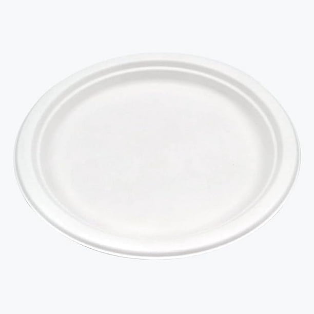 Reharvest Platos de Papel Desechables sin Plástico Dinner, 10", (Paquete de 50)