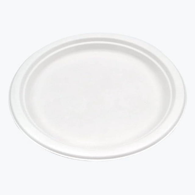 Reharvest Platos de Papel Desechables sin Plástico Dinner, 10", (Paquete de 50)