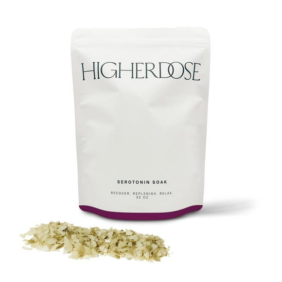 HigherDOSE Serotonin SOAK - Potent Magnesium Flakes with Stress Relief Essential Oils & Apple Cider Vinegar - Relaxing Bath Salts to Maintain Serotonin Levels and Muscle
