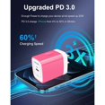 thumbnail image 3 of AILKIN USB C Wall Charger Block,20W PD C Type Wall Chargers Compatible for iPhone Charger Fast Charging Block Charger Plug Power Adapter USB C Brick Cube Box,Pink, 3 of 5
