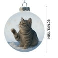 thumbnail image 3 of Cute Cat Christmas Glass Ornaments Collection, Xmas Tree Kitten Ball Ornament, Vivid Animal Decoration, for Cats Lovers, Party Centerpiece Mantel, Fall Winter Home Decor, 3 of 5