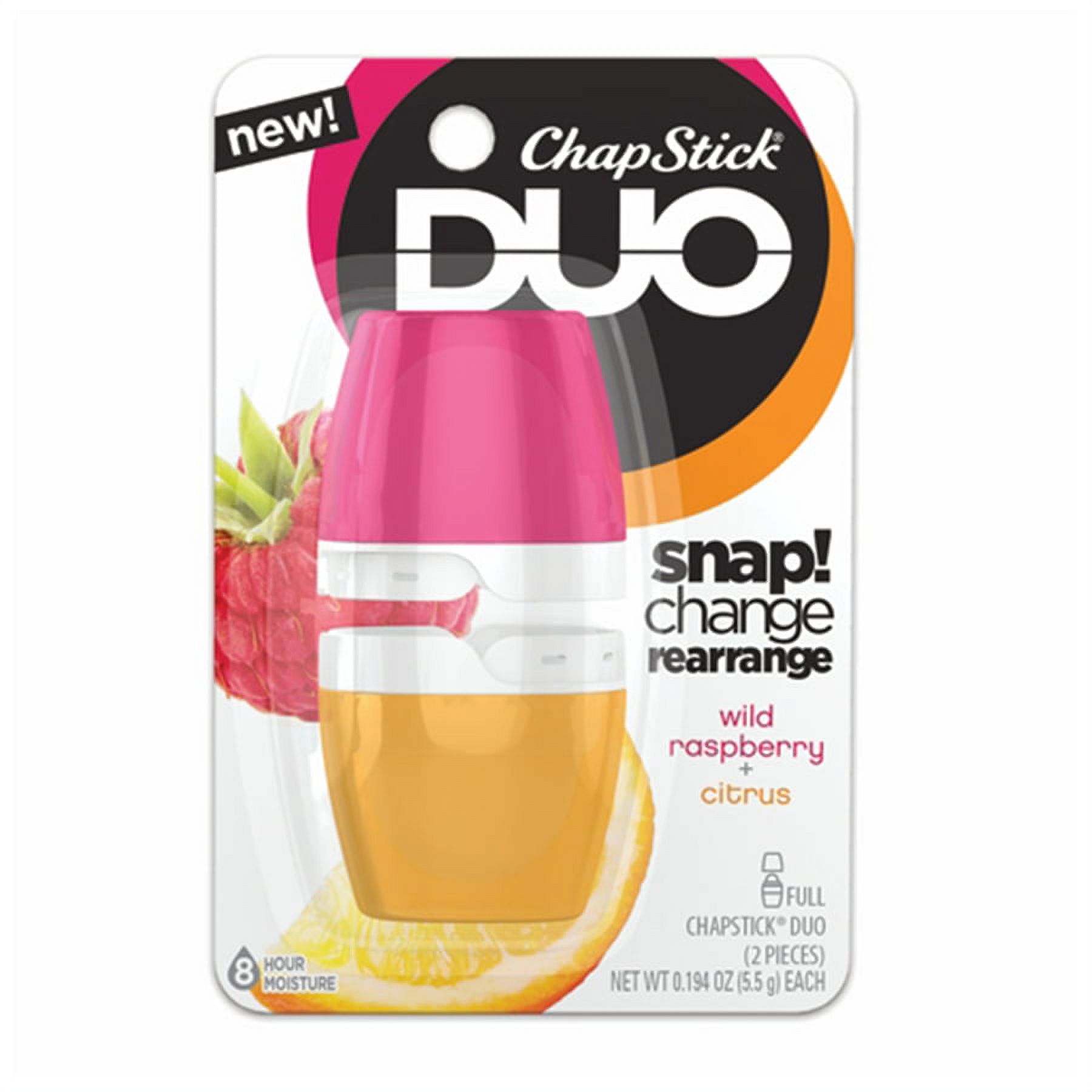 ChapStick® DUO Wild Raspberry + Citrus Lip Balms 2-0.194 oz. Plastic Containers