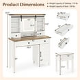 thumbnail image 3 of Costway Farmhouse Vanity Desk with Sliding Mirror Makeup Vanity Table with 3 Lighting Modes, 3 of 10
