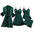 thumbnail image 5 of Pijamas sexys para mujer, conjunto de cuatro piezas, pijamas con tirantes estilo coreano, ropa de casa para mujer con camisón con almohadilla para el pecho, 5 of 5