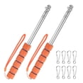 thumbnail image 1 of Uxcell 2-Pack Telescopic Handheld Flagpoles, 3.9ft/1.2m Stainless Steel Handheld Portable Extendable Flagpoles [Orange], 1 of 7