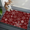 thumbnail image 3 of Bathroom Rugs 2x3 Ft, Red Snowflake Christmas Non Slip Area Rugs for Kitchen Bedroom Entryway, Black Plaid Xmas Winter Abstract Art Washable Carpet Runner Rug Floor Mats for Bedroom Home Decor, 3 of 9