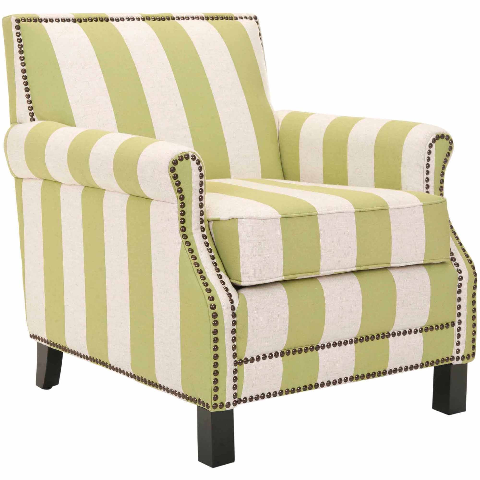 SAFAVIEH Easton Rustic Glam Upholstered Club Chair w/ Nailheads, Lime Green/White