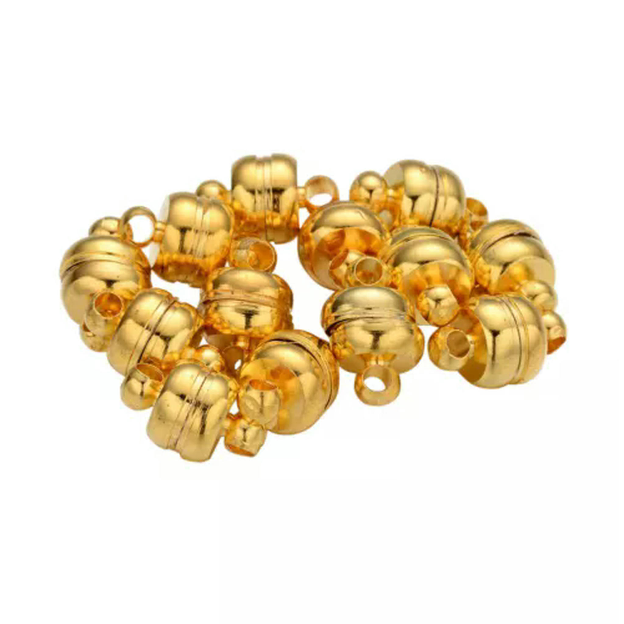 U8MO 100 Set Oval Strong Brass Magnetic Clasps Hook For Bracelect Connector 11x7mm-Golden