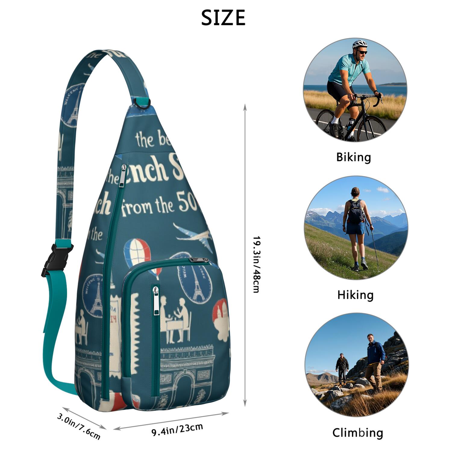 Tower Travel Sling Bag AntiTheft Sling Shoulder Bag for Cycling Mountain Climbing