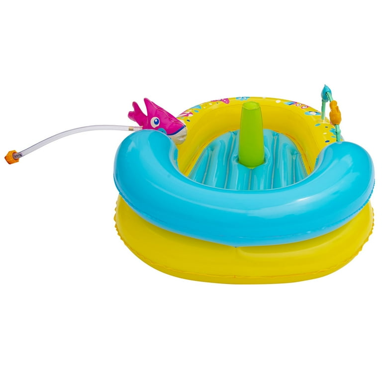 Banzai Jr. Backyard Inflatable Water-Sprinkling Splash Discovery Activity  Center, Baby Pool, Age 9-24 Months