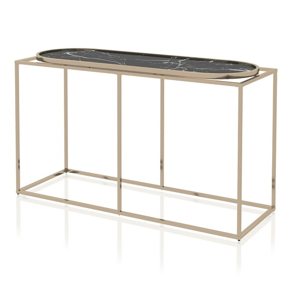 Furniture of America Bradley Console Table, Black/Gold