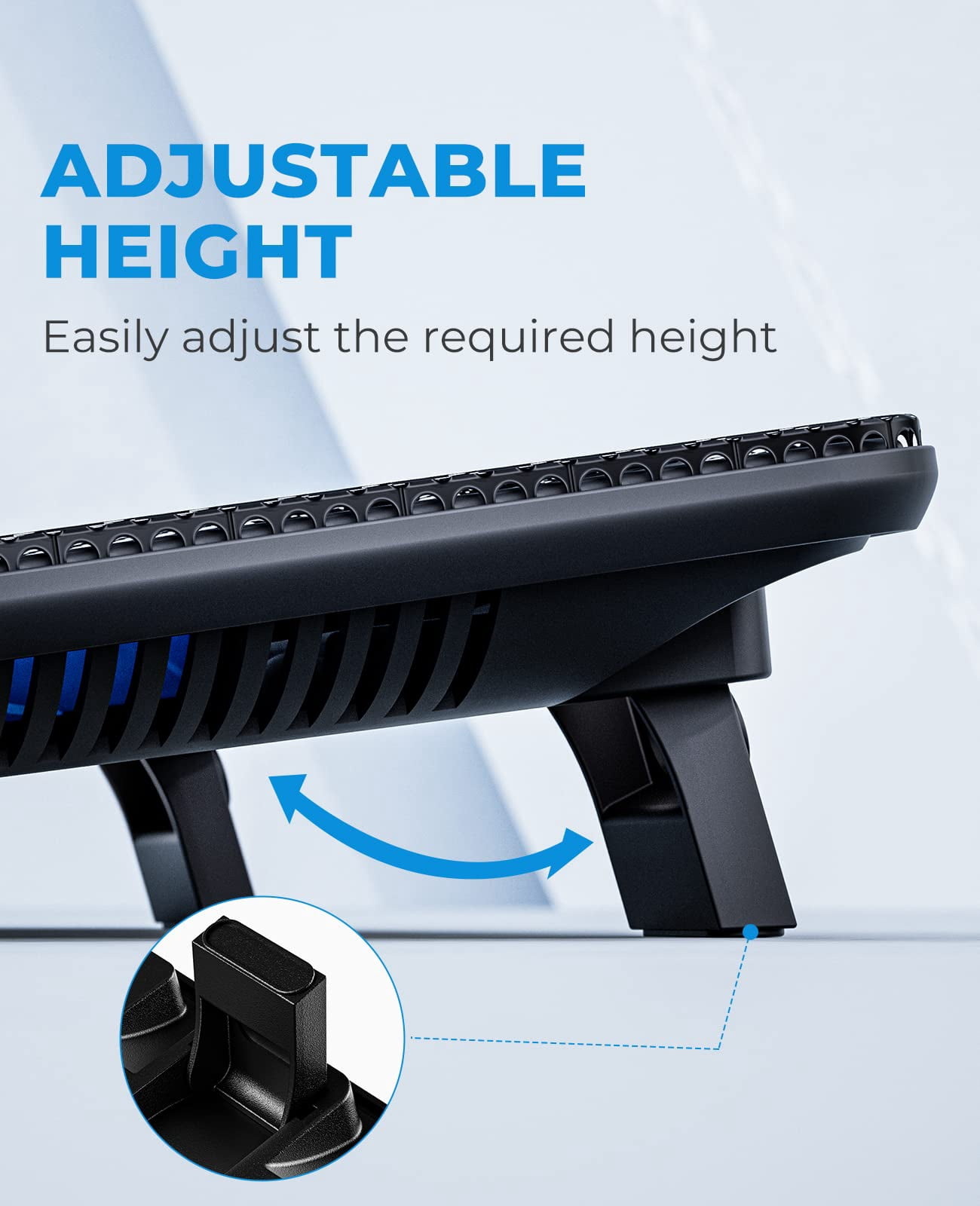 Hv-f2056 15.6"-17" Laptop Cooler Pad - Slim Portable Usb (3 Fans)  Black/blue