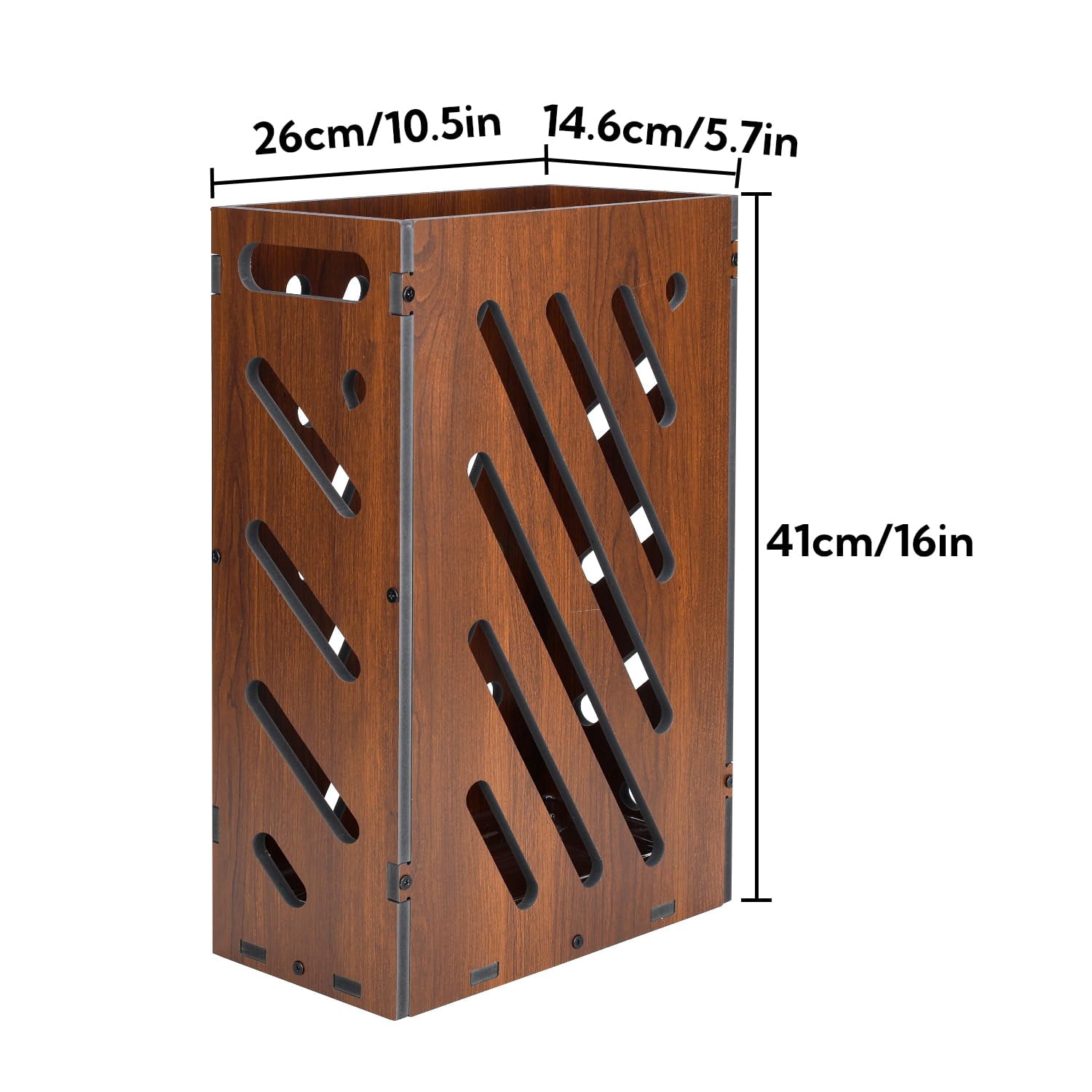 Brown Umbrella Stand For Entryway  Holder With Removable Water Tray Pvc Storage Bin Indoor Outdoor Freestanding Organizer Home Office Hotel