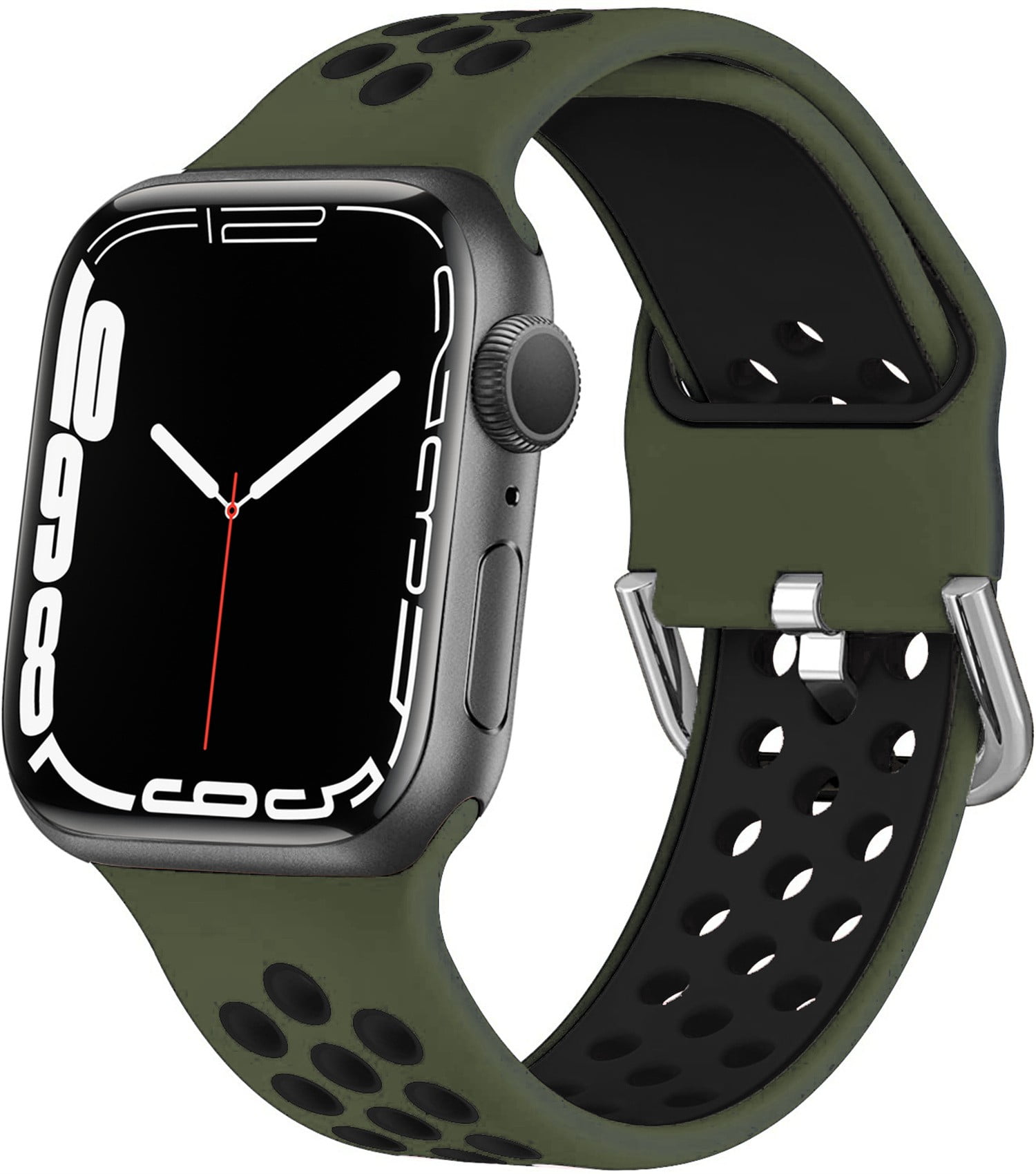 Valiente Corroer Torneado Sport Silicone Strap for Apple Watch Band 38mm 42mm 40mm 44mm 41mm  45mm,Smartwatch Wristbands Adjustable Breathable Sport Bands for iWatch  Series 7 6 5 4 3 2 1 SE nike - gray black-black - Walmart.com
