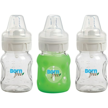 Glass Bottle 5 oz 3-Pack with Bonus Silicone Sleeve