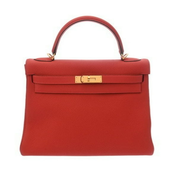 Pre-Owned HERMES Kelly 32 Inner Stitching 2WAY Rouge Tomato X Stamp (around 2016)... (Good)