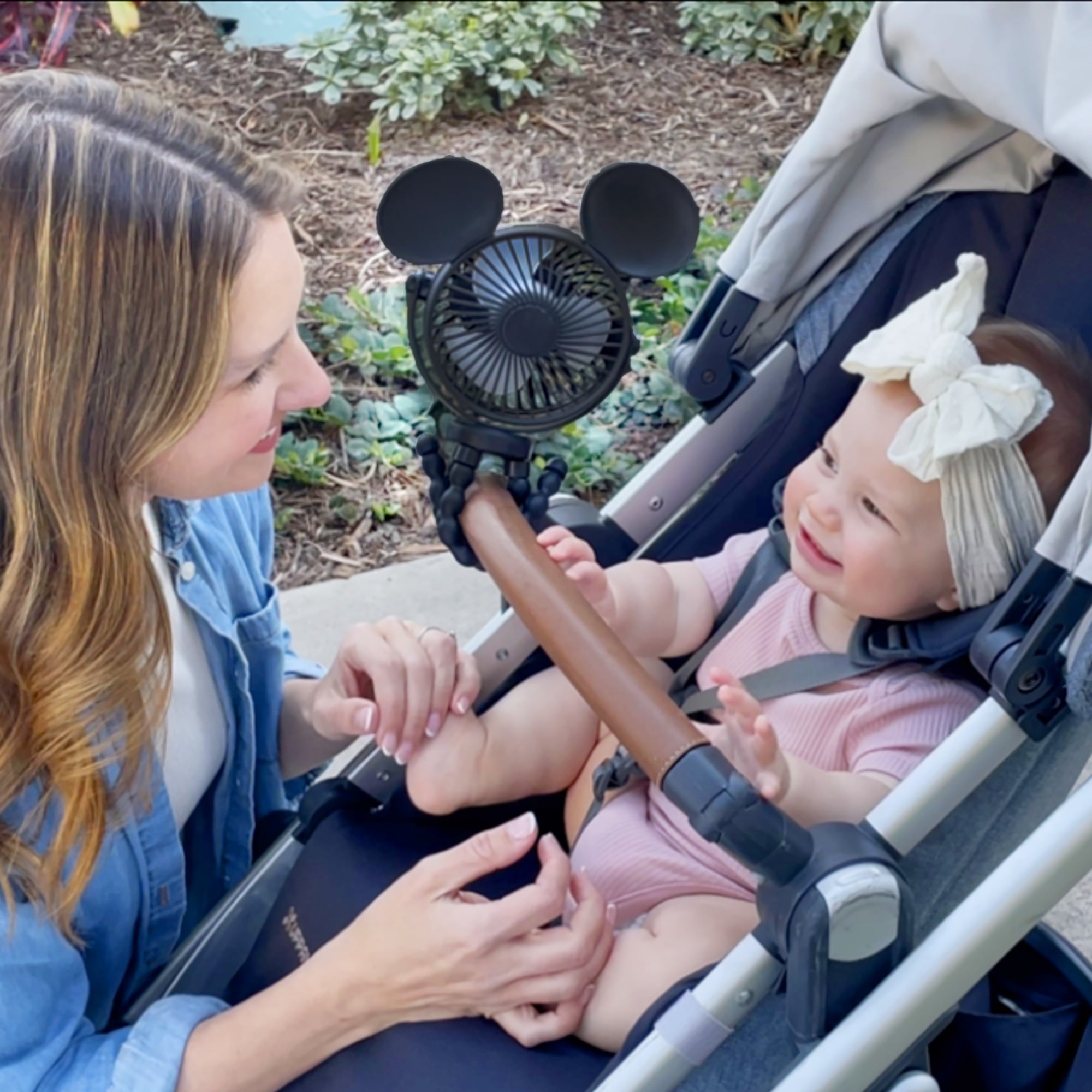 Disney Baby by J.L. Childress Mickey Mouse Stroller Fan - Tripod Clip On Fan for Baby & Kids with 3 Speeds & 360 Rotation