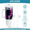 thumbnail image 3 of Cat and Football 40 oz Tumbler with Handle Insulated&nbsp;Travel Mug&nbsp;Lid Straw Leak Proof Steel Vacuum Water Bottles Glasses Fits in Car Cup Holder, 3 of 7