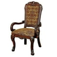 thumbnail image 2 of Miekor Furniture Formal Traditional Cherry Set of 2pc Arm Chairs Dining Room Brown Damask Print Fabric Solid wood Dining Chair W5U312, 2 of 8