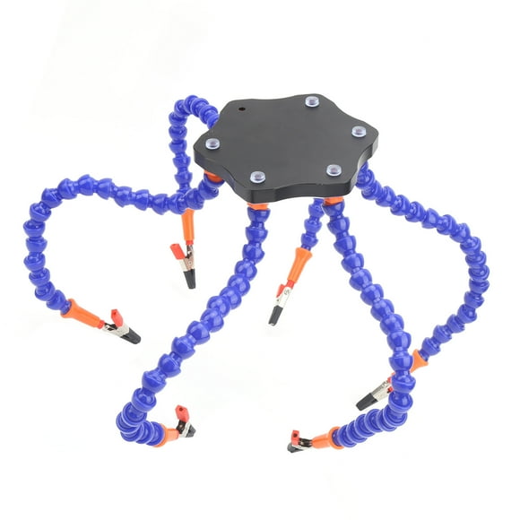 Mgaxyff Soldering Station Clamp,Flexible Arm Workbench 6‑Arm Clamp Aluminum Alloy Welding Table Assembly Soldering Holder,Flexible Arm Workbench
