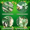 thumbnail image 4 of Green Clover St. Patrick's Day Banner Blue White Stripe Welcome Backdrop Golden Glitter Wooden Texture Background for St. Patrick's Day Party Festival Home Welcome, 4 of 9