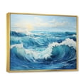 thumbnail image 2 of Designart "Teal White Ocean Charm Pastoral I" Landscapes Floater Framed Canvas Wall Art, 2 of 7