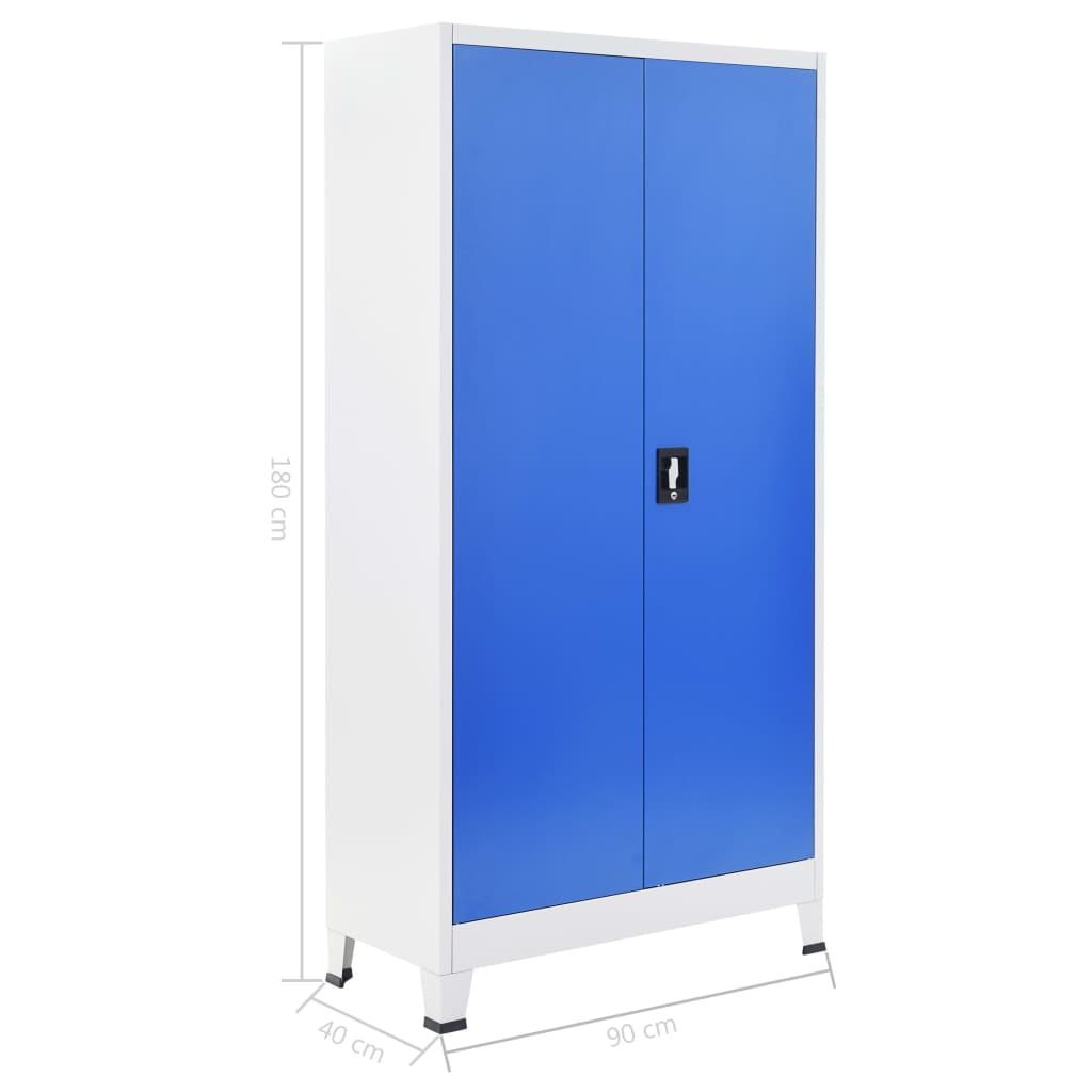 Kepooman Steel Organizer Storage with 2 Doors for Office Home, Blue Kepooman Steel Organizer Storage with 2 Doors for Office Home, Blue
