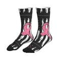 thumbnail image 4 of Crew Socks for Women Men, Ribbon Breast Cancer Awareness  Moisture Running Athletic Football Striped Socks Cushion Tube Socks, 4 of 7