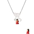 thumbnail image 2 of Delight Jewelry Resin Red Angel Holding Star Silvertone Dream Big Pendant Necklace, 25", 2 of 4