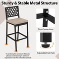 thumbnail image 7 of Costway Set of 2 Outdoor Bar Height Dining Chairs Patio Metal Bar Stools  with Cushion, 7 of 7