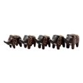thumbnail image 4 of Balinese Wood Handicrafts Carved Jungle Elephant Miniature Figurines Set 2.5"L, 4 of 4