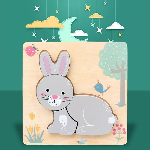 Juguetes Sensoriales para , Rompecabezas de para , Juguetes de , Formas de Animales, Juguetes para Bebés, F Conejo CUTICAT Juguetes de rompecabezas
