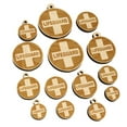 thumbnail image 1 of Lifeguard Cross in Circle Wood Mini Charms Shapes DIY Craft Jewelry - No Hole - 14mm (26pcs), 1 of 7