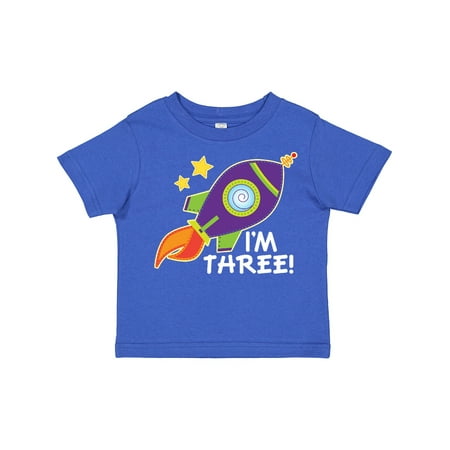 

Inktastic 3rd Birthday Space Rocket Boys Gift Toddler Boy or Toddler Girl T-Shirt